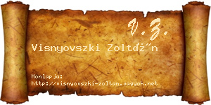 Visnyovszki Zoltán névjegykártya
