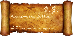 Visnyovszki Zoltán névjegykártya